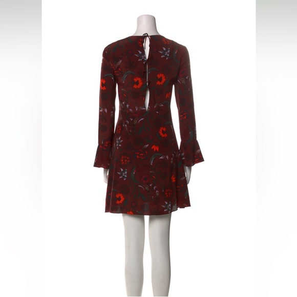 🔥🔥🔥NEW Sandro Sofia Silk Floral Bell Sleeves Dress - Picture 4 of 14